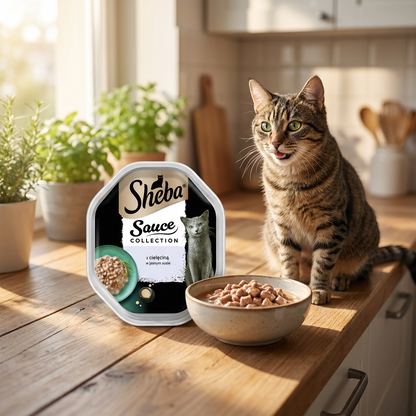 Sheba mokra karma dla kota z cielęciną w sosie – tacki 11 x 85 g, dla dorosłych kotów