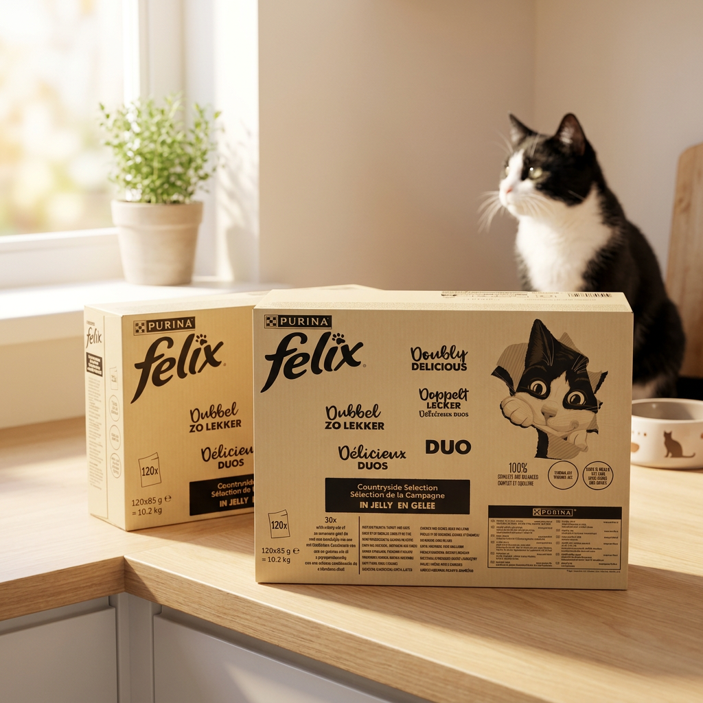 Purina Felix Fantastic Duo mokra karma dla kota w galaretce 120 x 85 g – mix 4 smaków