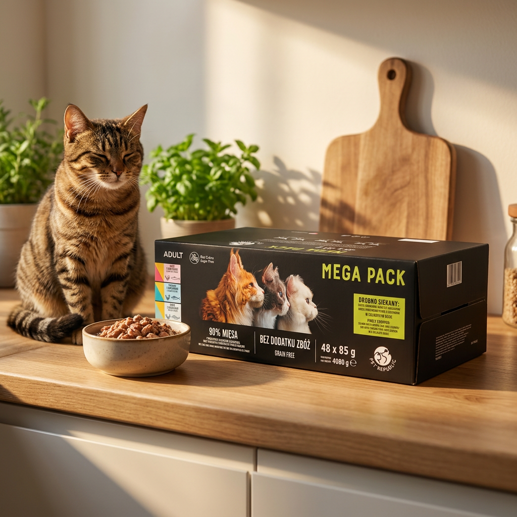 Pet Republic Mokra karma dla kota w sosie 48 x 85 g bez zbóż i cukru – mix smaków