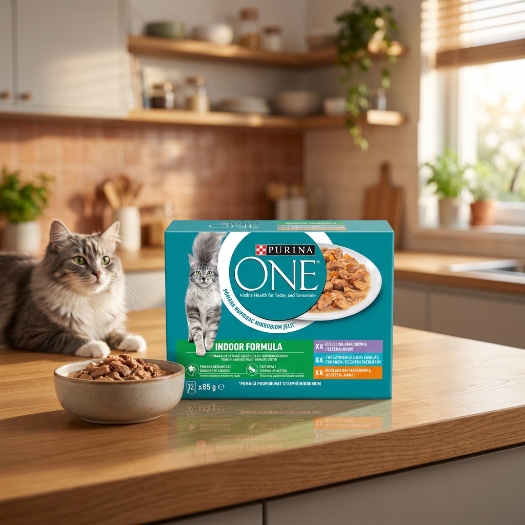 Purina ONE Indoor Formula mokra karma dla dorosłych kotów domowych 12 x 85 g – saszetki