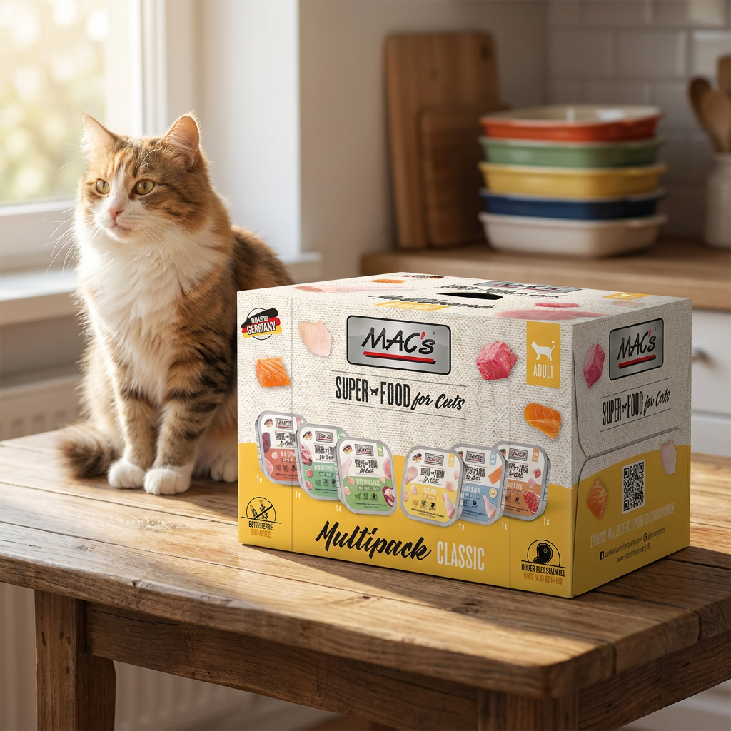 Mac's Cat mokra karma dla kota bezzbożowa 6 x 100 g – tacki, min. 70% mięsa, mix smaków