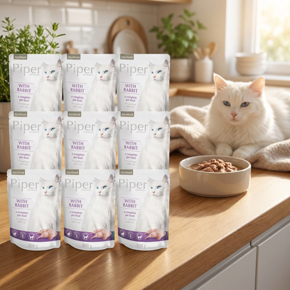 Piper Animals Sterilised mokra karma dla kota z królikiem 10x100 g – bezzbożowa, saszetki