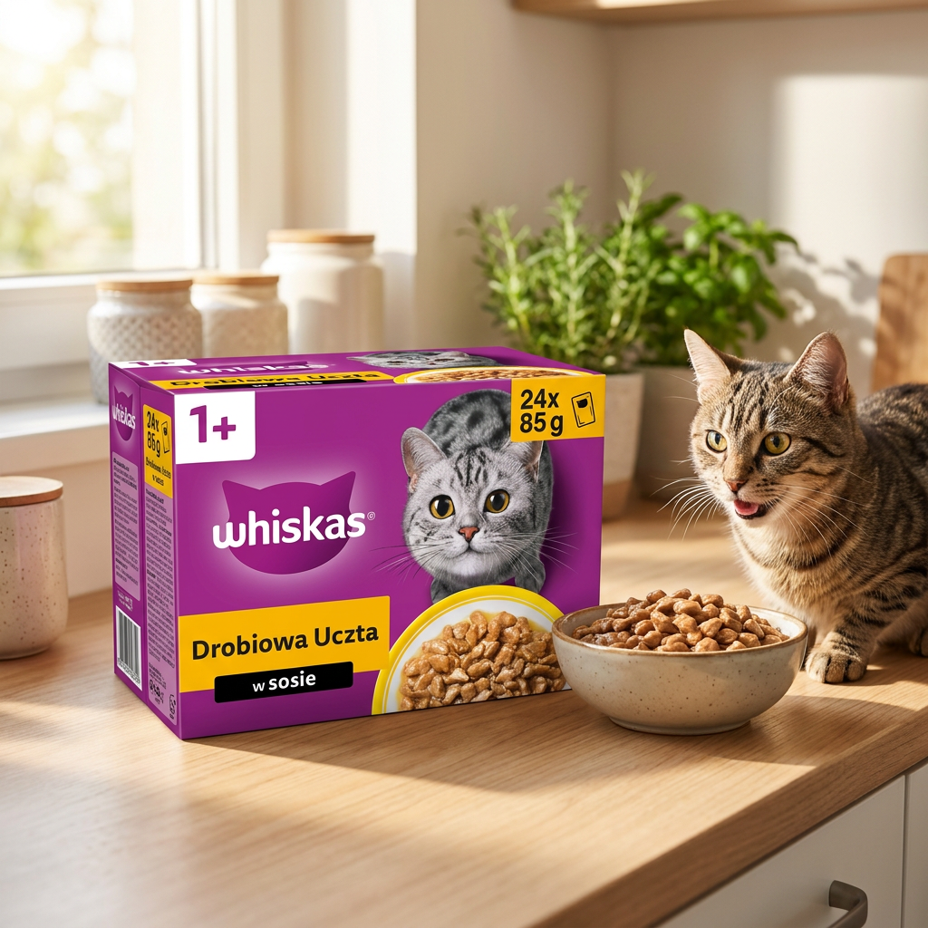 Whiskas Adult mokra karma dla kota w sosie 24 x 85 g – drobiowa uczta, saszetki