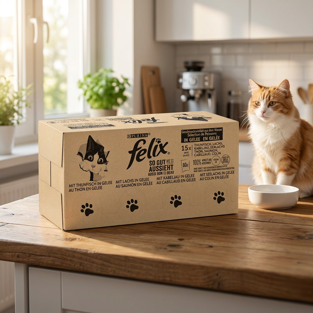 Felix Fantastic mokra karma dla kota w galarecie 120 x 85 g – mix ryb, saszetki