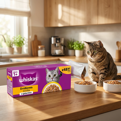 Whiskas Adult mokra karma dla kota w galaretce Drobiowa Uczta 48 x 85 g – saszetki