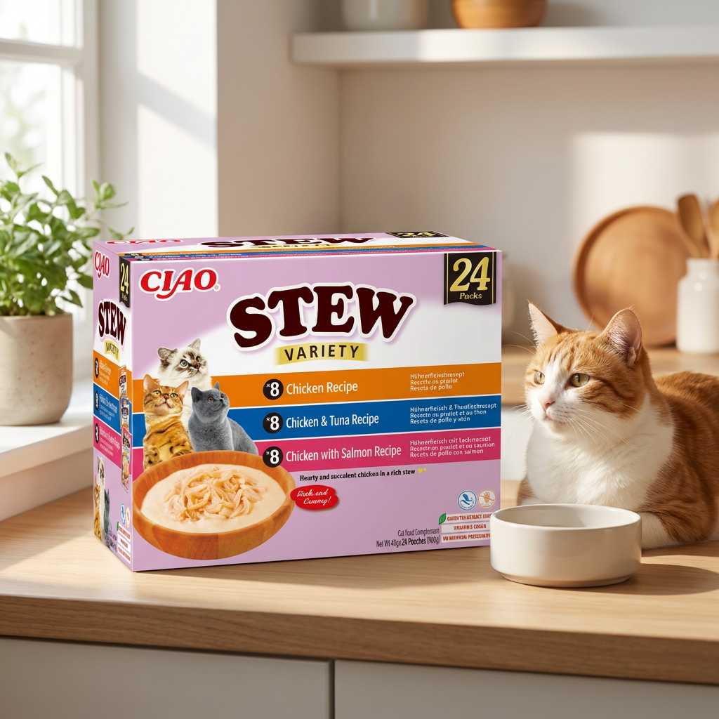 INABA Cat Ciao Stew mokra karma dla kota 24x40 g – bezzbożowa, w sosie, mix smaków