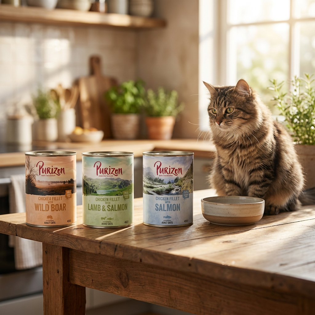 Purizon mokra karma dla kota bezzbożowa w puszkach 3 x 400 g – mix smaków