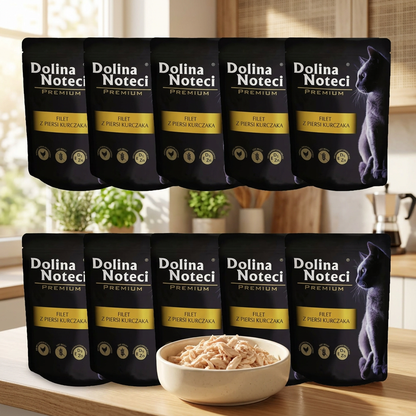 Dolina Noteci Premium mokra karma dla kota filet z kurczaka 10x85 g – bezzbożowa