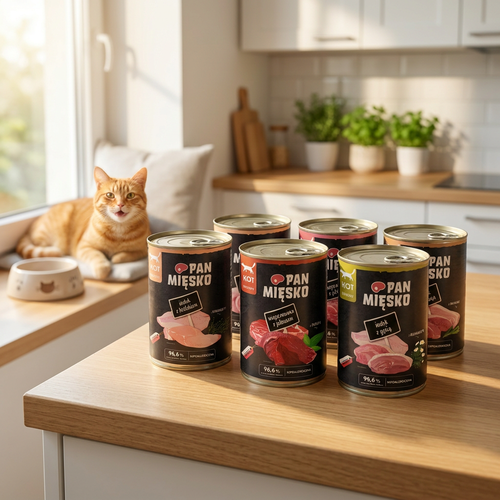 Pan Mięsko karma mokra dla kota dorosłego bezzbożowa 6 x 400 g w puszkach – mix smaków