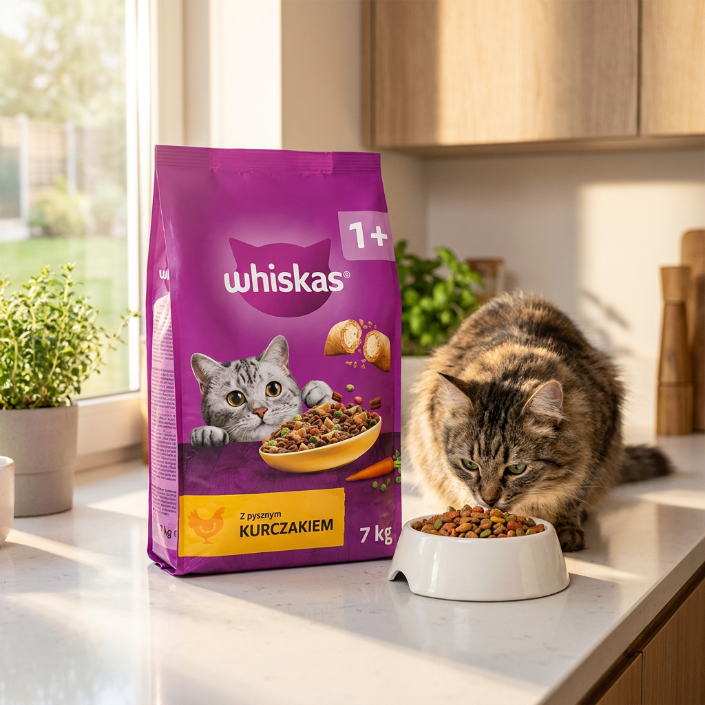 Whiskas Adult sucha karma dla kota z kurczakiem 7 kg – z tauryną i witaminą E
