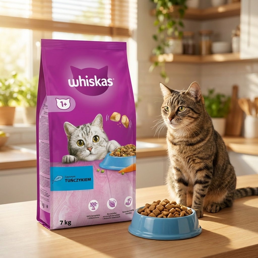 Whiskas Adult sucha karma dla kota z tuńczykiem 7 kg – dla dorosłych kotów, z tauryną