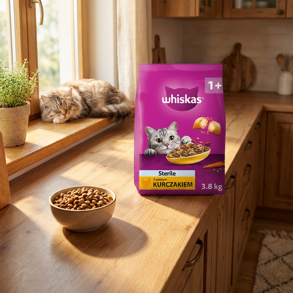 Whiskas Sterile sucha karma dla kotów sterylizowanych 3,8 kg – dorosłe, z kurczakiem