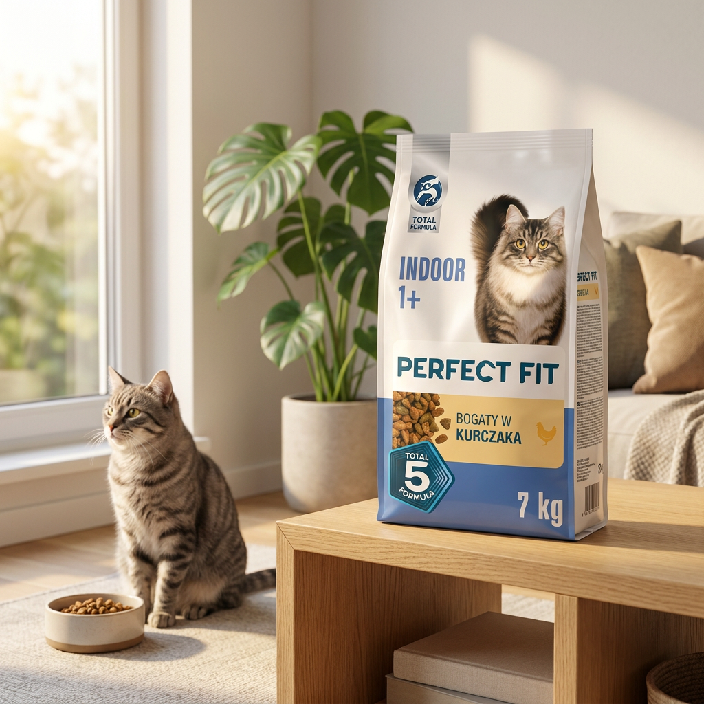Perfect Fit Indoor 1+ sucha karma dla kota niewychodzącego 7 kg z prebiotykiem – kurczak