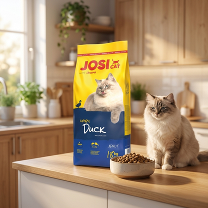 Josera JosiCat Crispy Duck sucha karma dla kota 18 kg – z kaczką, dla wybrednych kotów