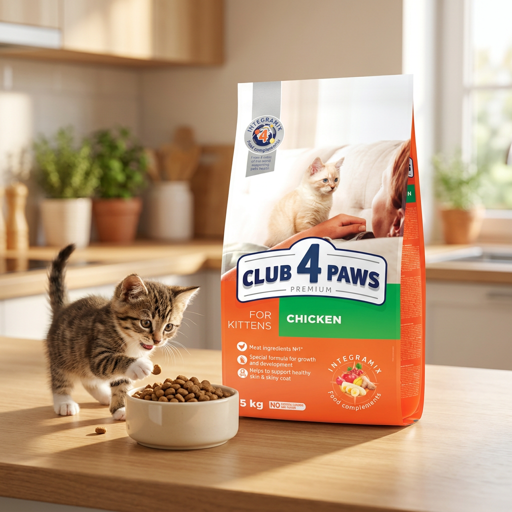 Club 4 Paws Premium sucha karma dla kociąt 5 kg z kurczakiem – wysokobiałkowa, pełnoporcjowa