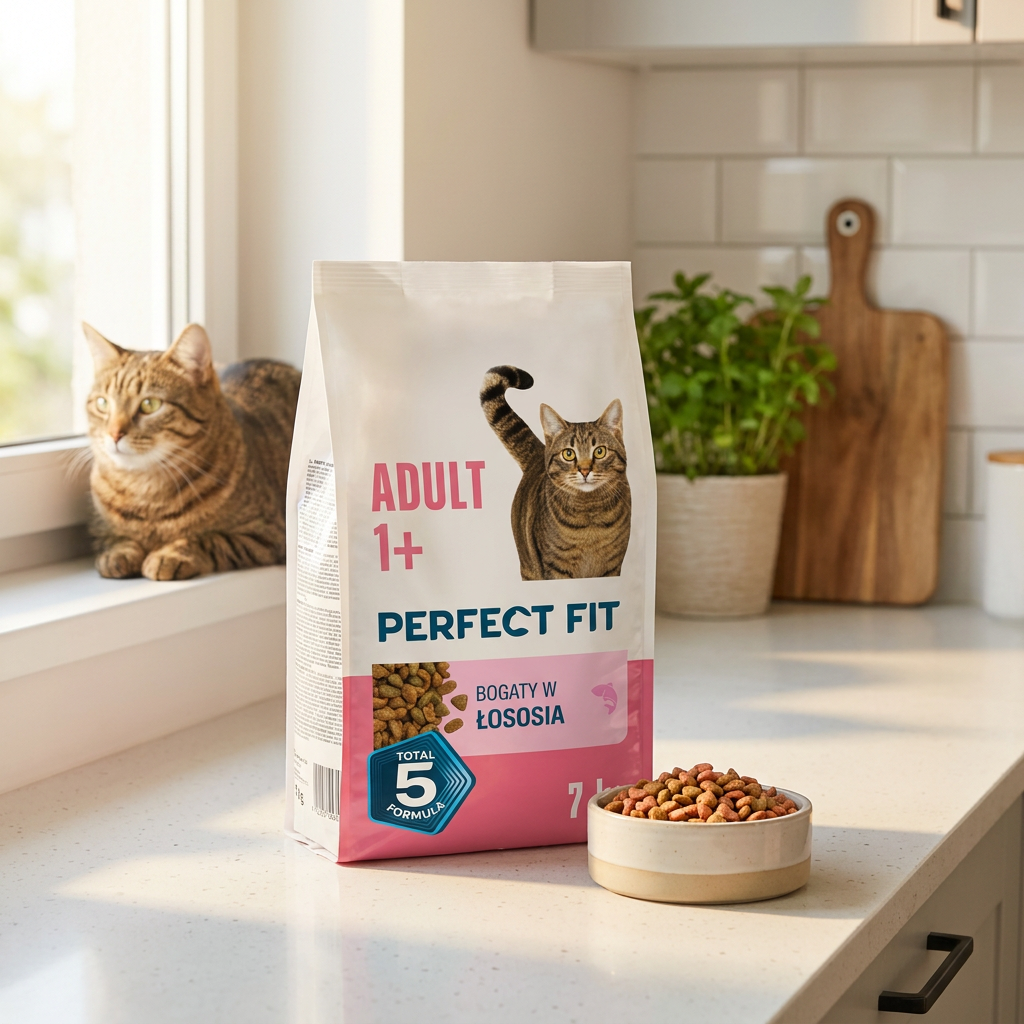 Perfect Fit Adult sucha karma dla kota z łososiem 7 kg – z prebiotykiem, dla dorosłych kotów