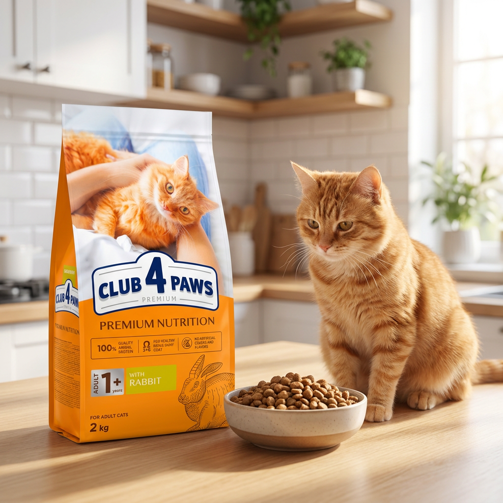 Club 4 Paws Premium sucha karma dla dorosłych kotów 2 kg z Omega-3 i tauryną – królik