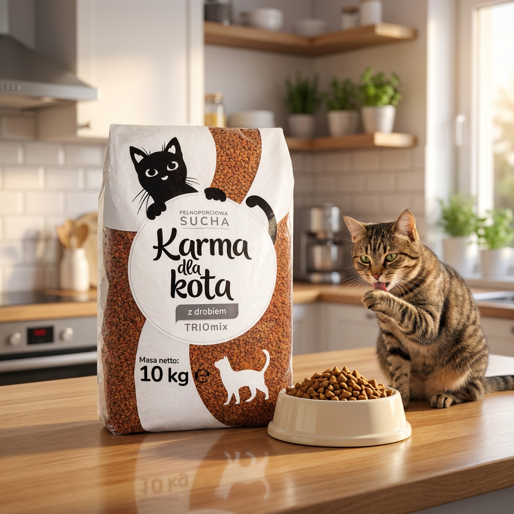 Sucha karma dla kota 10 kg z kurczakiem – pełnoporcjowa, dla dorosłych i sterylizowanych