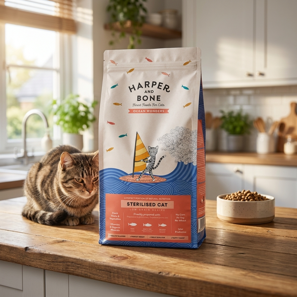 Harper & Bone Ocean Wonders sucha karma dla kota sterylizowanego 2 kg – łosoś i tuńczyk