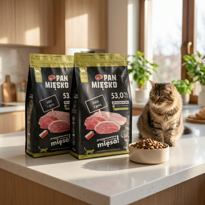 Pan Mięsko sucha karma dla kota indyk z gęsią 2 x 1,6 kg – bezzbożowa, hipoalergiczna, S