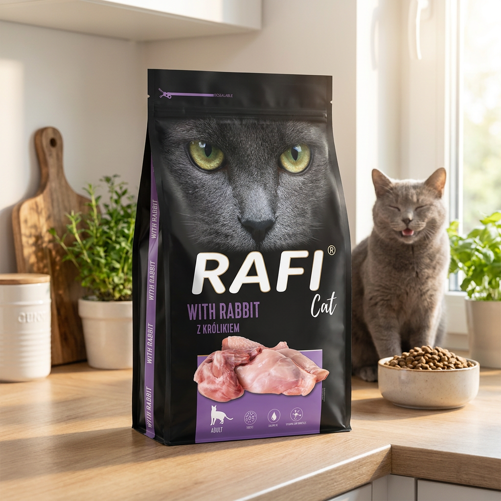 Rafi Cat karma sucha dla kota z królikiem 7 kg – pełnoporcjowa dla dorosłych kotów