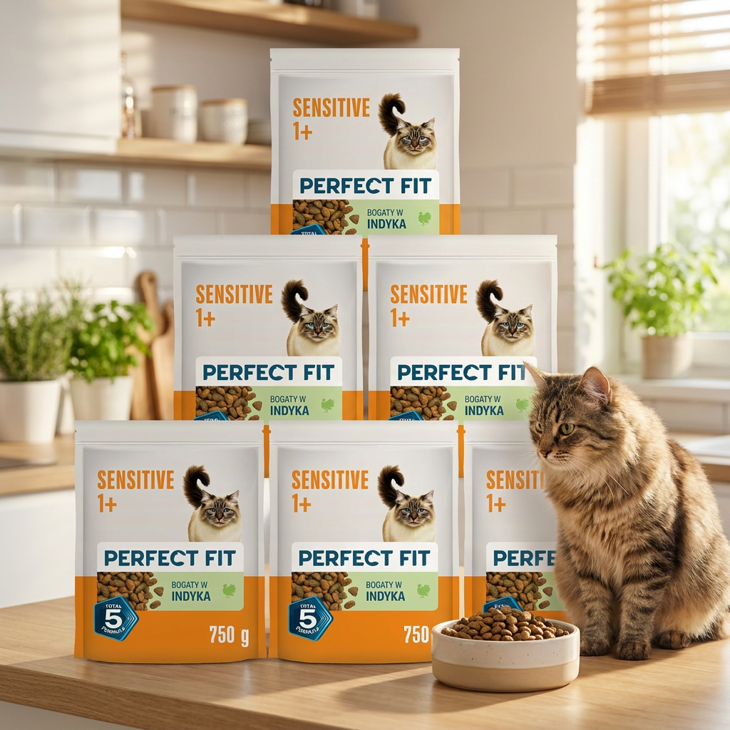 Perfect Fit Sensitive sucha karma dla kota z indykiem 6 x 750 g – dla wrażliwych kotów