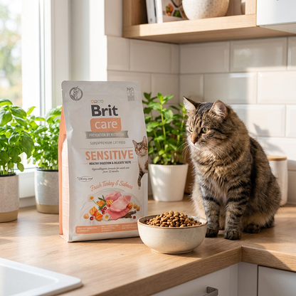 Brit Care Cat Grain-Free Sensitive sucha karma dla kota 2 kg – bezzbożowa, indyk i łosoś