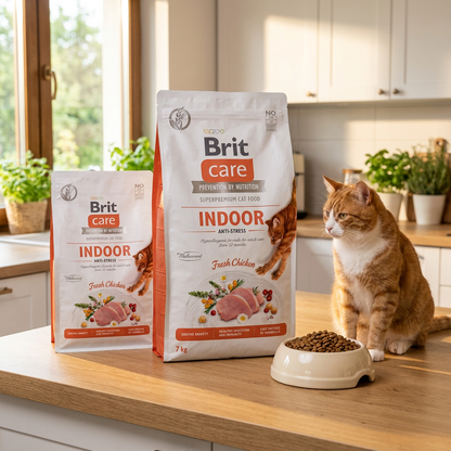 Brit Care sucha karma dla kota indoor 7 kg bezzbożowa z kurczakiem – Anti-Stress
