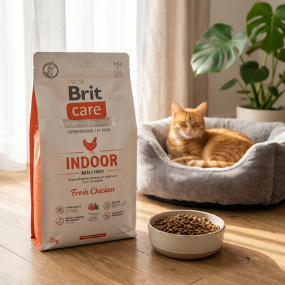 Brit Care sucha karma dla kota bezzbożowa 2 kg z kurczakiem – Indoor Anti-Stress