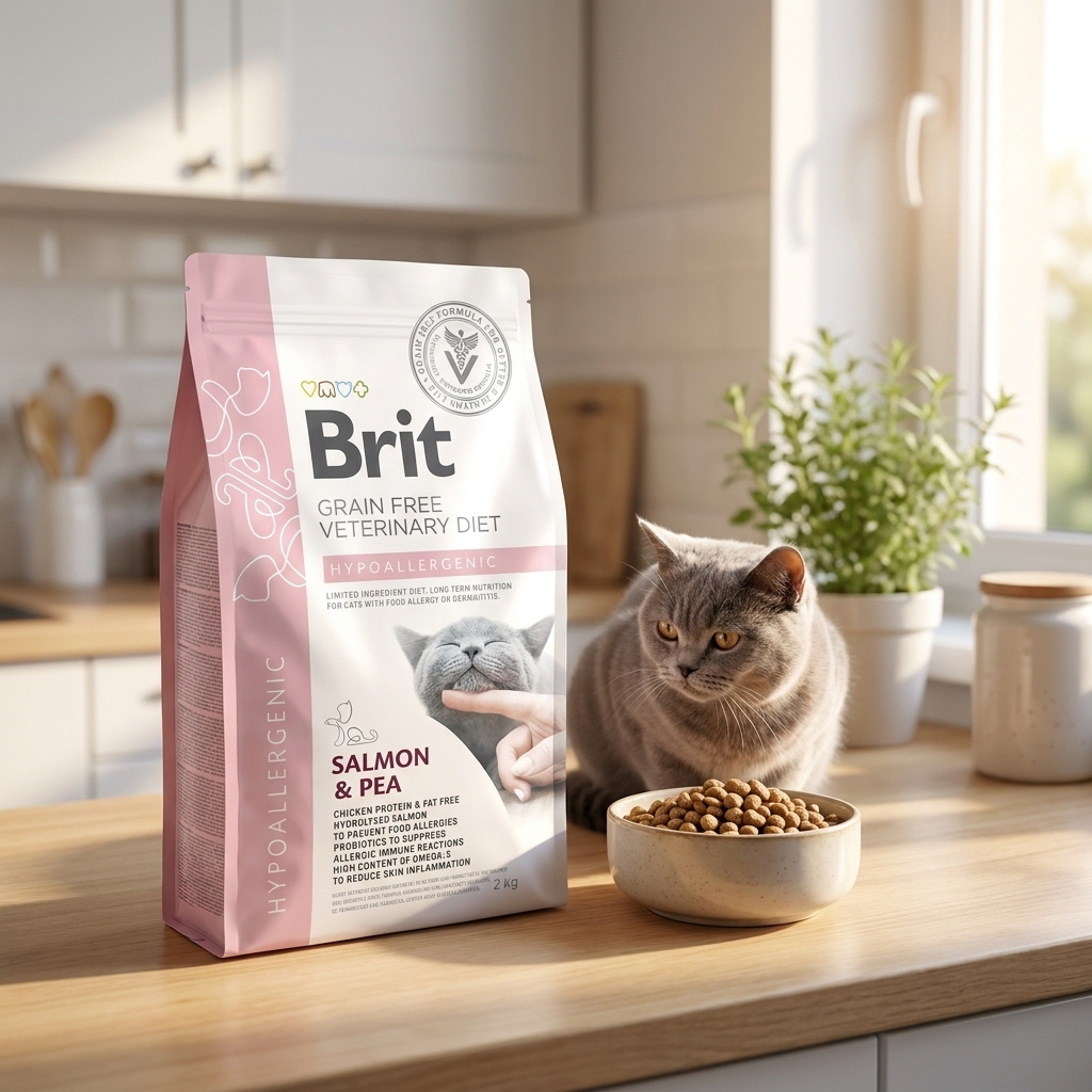 Brit Veterinary Diets Cat Hypoallergenic karma sucha 2 kg bezzbożowa dla kotów z alergią – łosoś