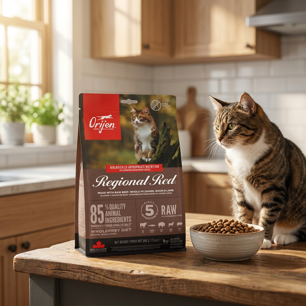 Orijen Regional Red Cat 340 g sucha karma dla kota bezzbożowa – czerwone mięso, jagnięcina