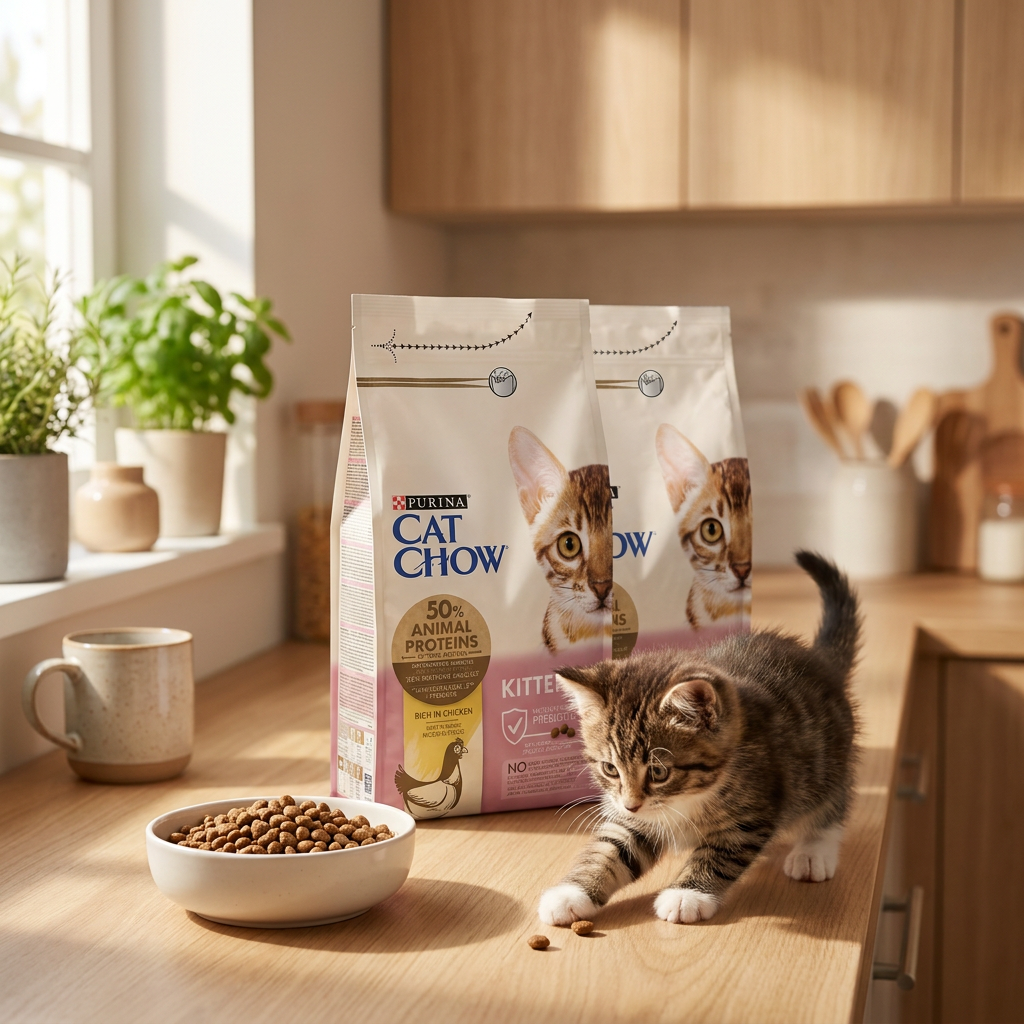 Cat Chow Kitten sucha karma dla kociąt 1,5 kg z DHA i prebiotykiem – kurczak
