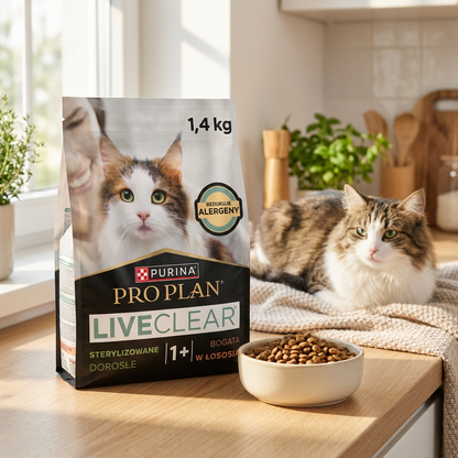 Purina Pro Plan LiveClear karma sucha dla kota po sterylizacji 1,4 kg – łosoś