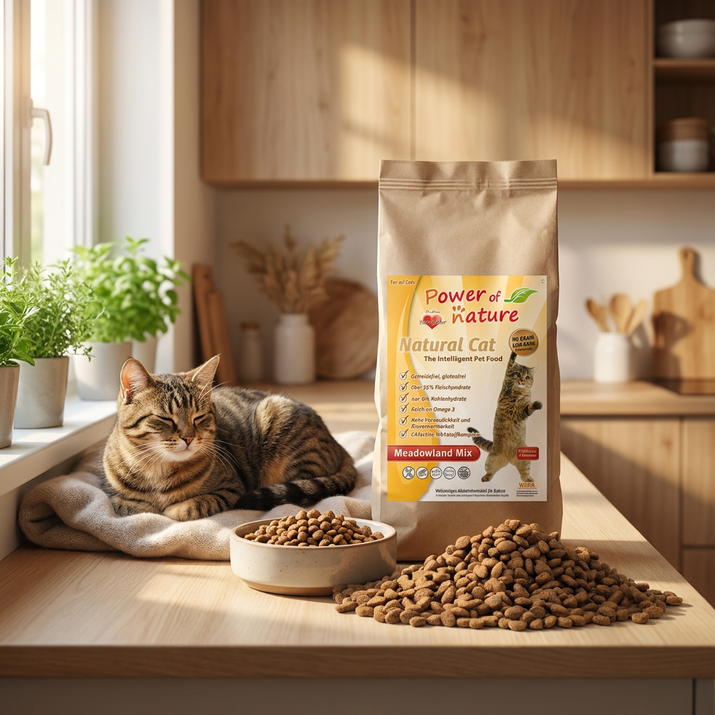 Power of Nature sucha karma dla kota bezzbożowa 2 kg – 80% mięsa, kurczak, indyk i łosoś