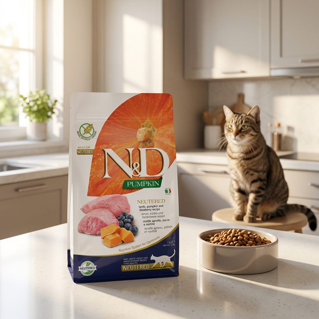 Farmina N&D Pumpkin Neutered sucha karma dla kota kastrowanego 1,5 kg – jagnięcina i dynia