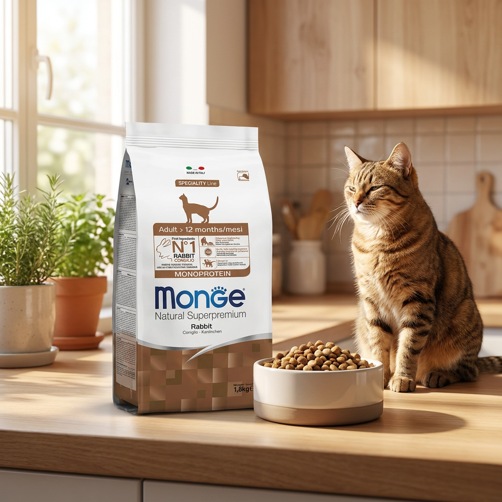 Monge Cat Adult Monoprotein sucha karma dla kota z królikiem 1,5 kg – superpremium