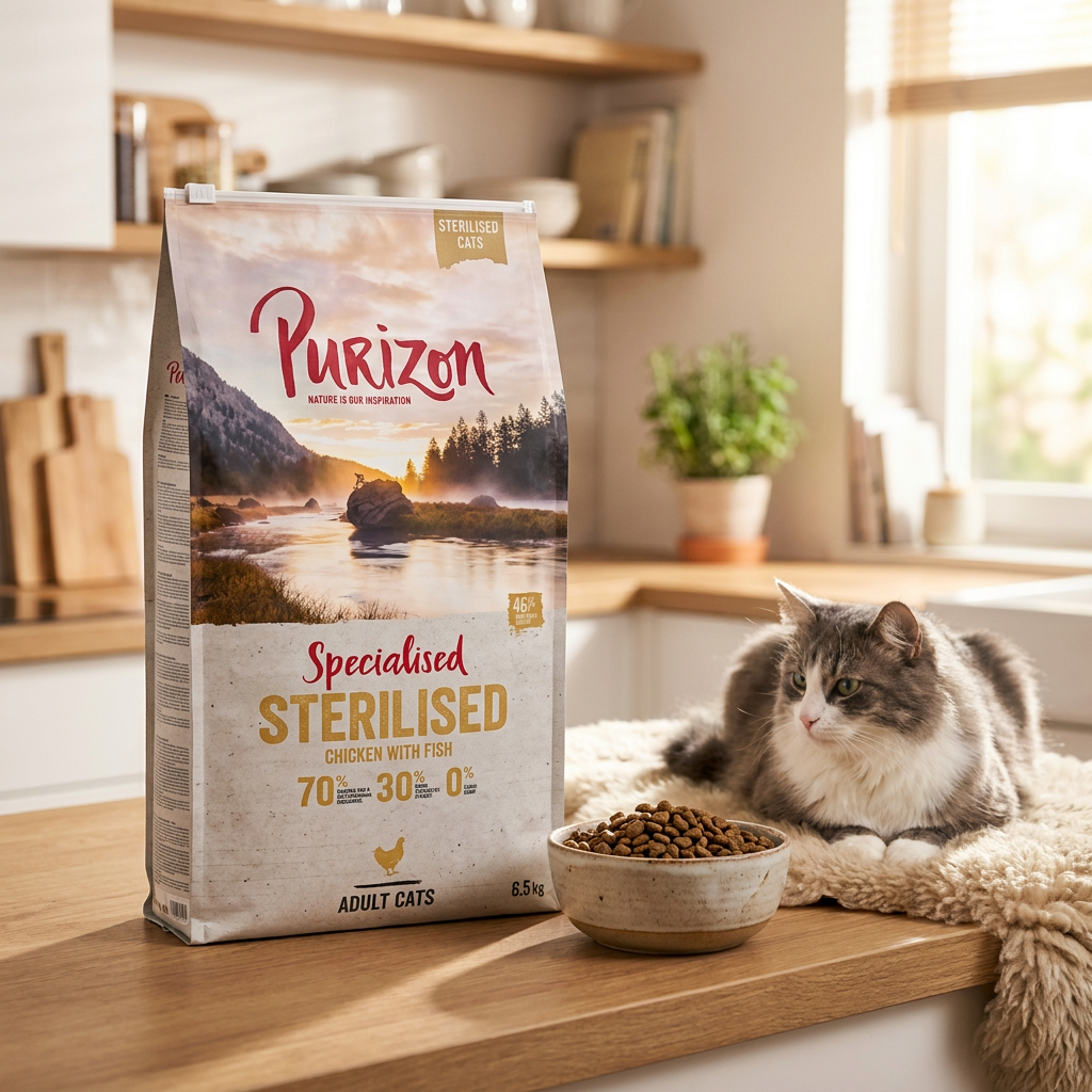 Purizon Adult Sterilised sucha karma dla kota 6,5 kg – bezzbożowa, kurczak i ryba