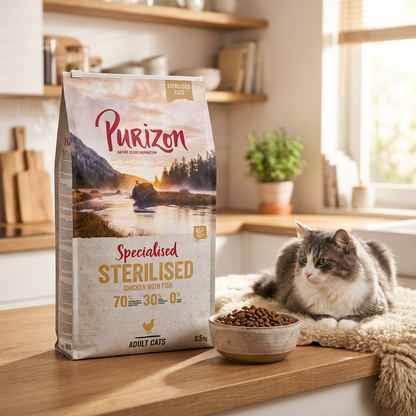 Purizon Adult Sterilised sucha karma dla kota 6,5 kg – bezzbożowa, kurczak i ryba