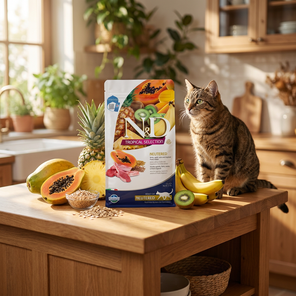 N&D Tropical Selection sucha karma dla kota po kastracji z jagnięciną 1,5 kg