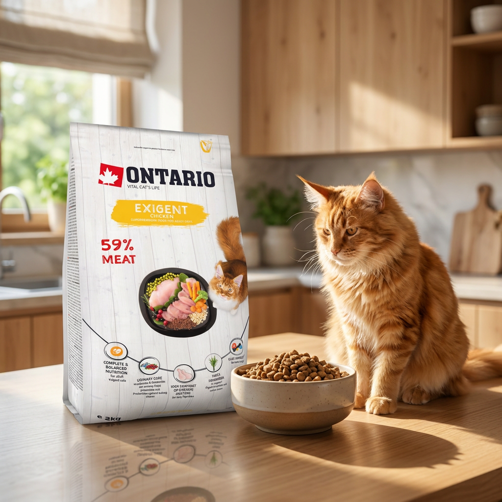 Ontario Cat Exigent sucha karma dla kotów wybrednych 2 kg z kurczakiem – dla dorosłych