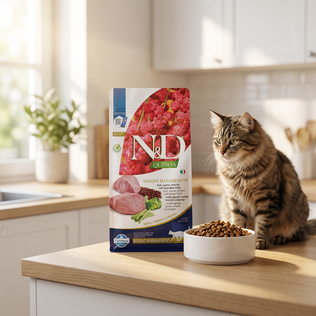 Farmina N&D Quinoa Weight Management karma sucha dla kota z nadwagą 5 kg – jagnięcina