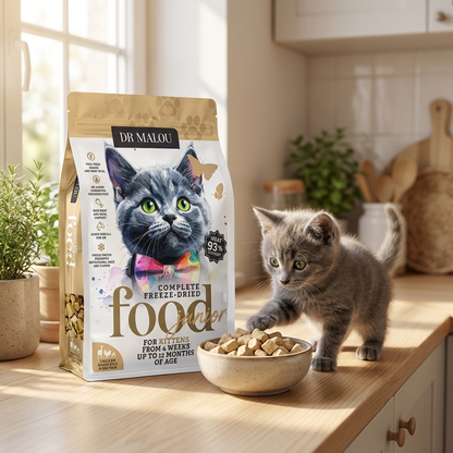 DrMalou Kitten karma liofilizowana dla kociąt 500 g – kurczak z kozim mlekiem, bezzbożowa