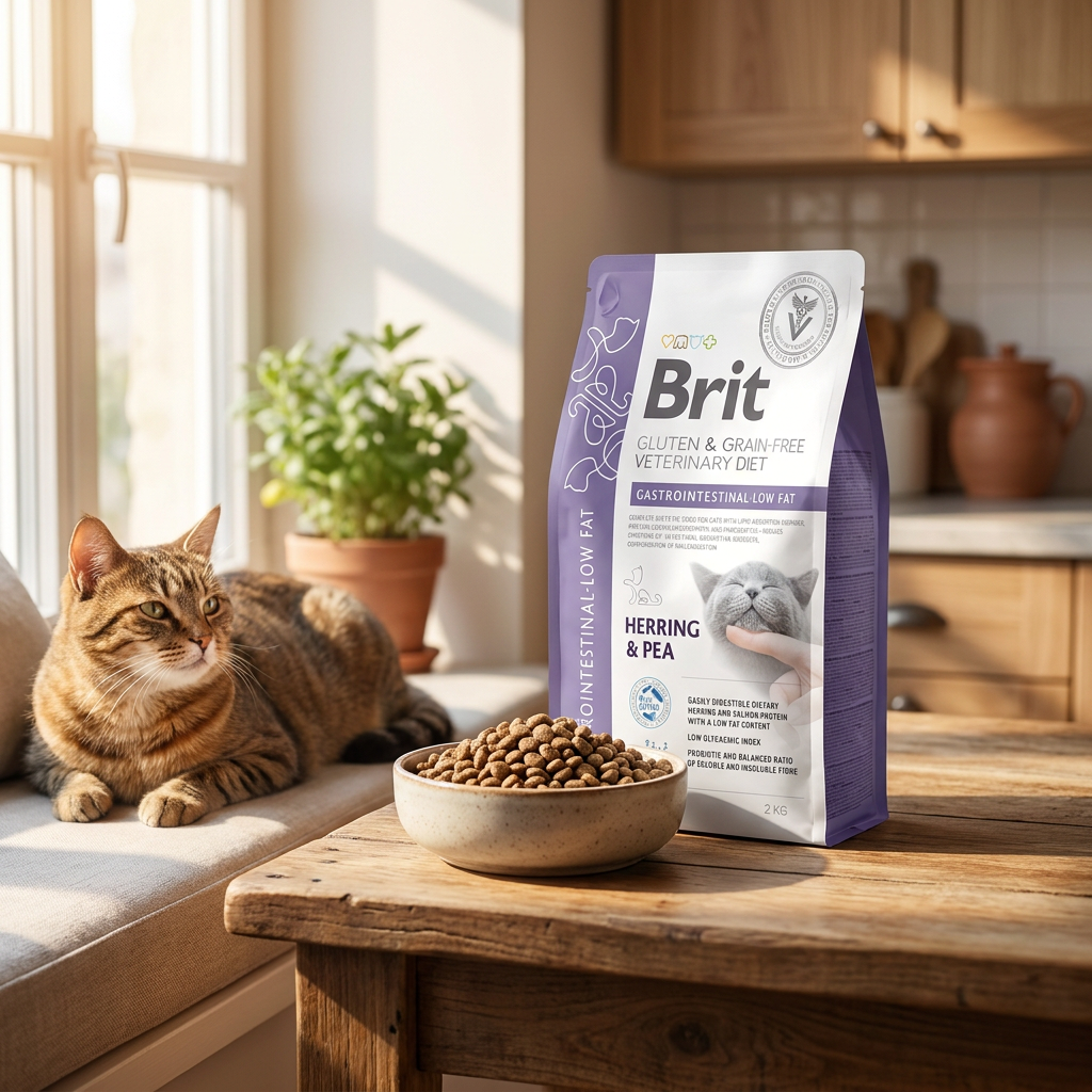 Brit Grain Free Veterinary Diets Cat Gastrointestinal-Low Fat 2 kg – sucha karma ze śledziem