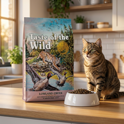 Taste of the Wild Lowland Creek sucha karma dla kota 6,6 kg – bezzbożowa, kaczka z przepiórką