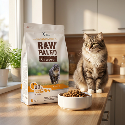 Raw Paleo Adult Cat sucha karma dla kotów dorosłych 2 kg bezzbożowa – indyk z kurczakiem
