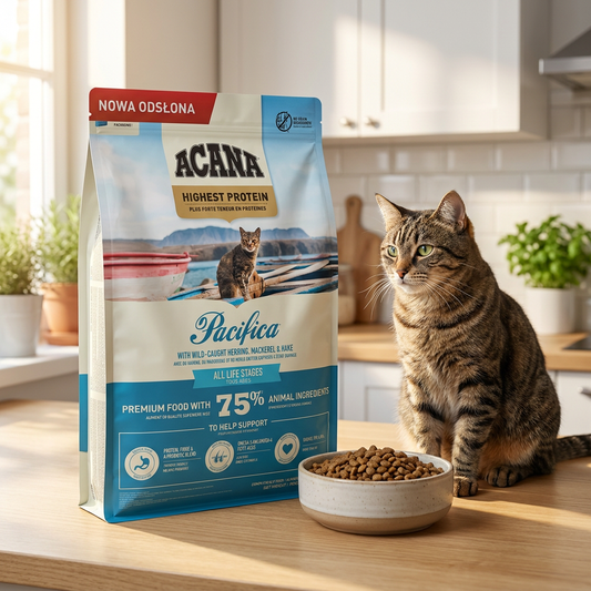 Acana Pacifica Cat sucha karma dla kota 4,5 kg bezzbożowa z 6 gatunkami ryb – mix smaków