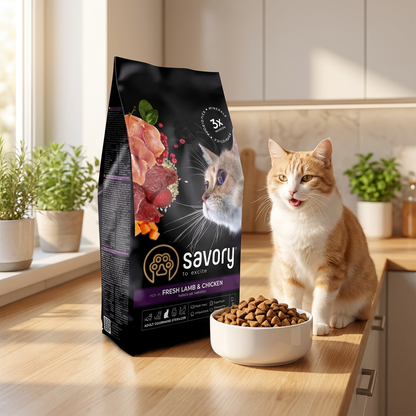 Savory sucha karma dla kota sterylizowanego 2 kg bezzbożowa – jagnięcina z kurczakiem