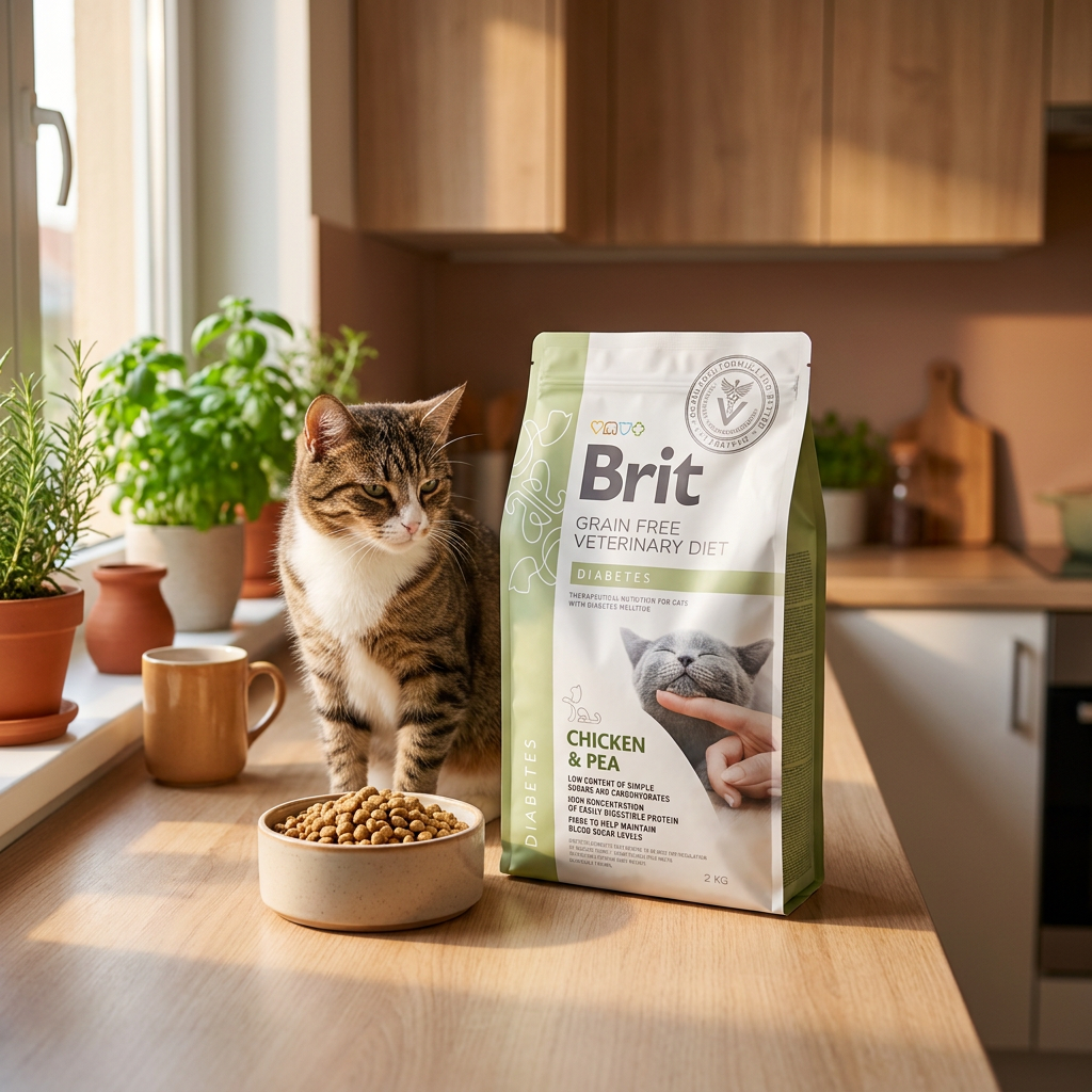 Brit Veterinary Diets Cat Diabetes 2 kg – sucha karma bezzbożowa dla kota z cukrzycą, kurczak