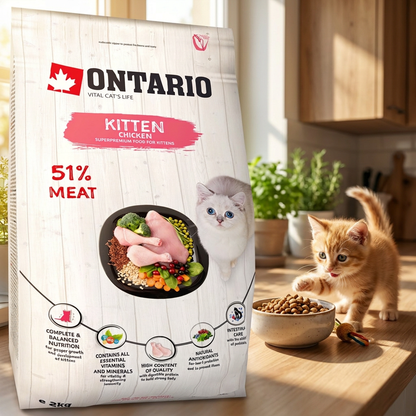 Ontario Cat Kitten sucha karma dla kociąt bezzbożowa z kurczakiem 2 kg – kurczak