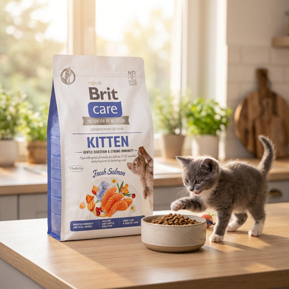 Brit Care sucha karma dla kociąt Grain-Free Kitten 7 kg bezzbożowa, hipoalergiczna – łosoś